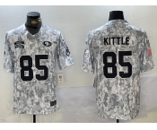 Men's San Francisco 49ers #85 George Kittle 2024 Arctic Camo Salute To Service Limited Stitched Football Jersey