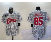 Men's San Francisco 49ers #85 George Kittle Arctic Camo 2024 Salute to Service Stitched Baseball Jersey