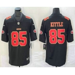 Men's San Francisco 49ers #85 George Kittle Black Red Fashion Vapor Limited Stitched Jersey