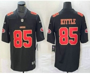 Men's San Francisco 49ers #85 George Kittle Black Red Fashion Vapor Limited Stitched Jersey