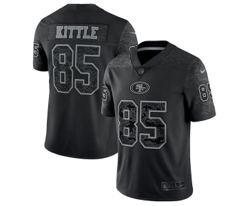 Men's San Francisco 49ers #85 George Kittle Black Reflective Limited Stitched Football Jersey