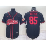 Men's San Francisco 49ers #85 George Kittle Black Stitched Cool Base Nike Baseball Jersey