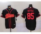 Men's San Francisco 49ers #85 George Kittle Black With Patch Cool Base Stitched Baseball Jerseys