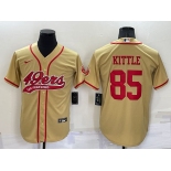 Men's San Francisco 49ers #85 George Kittle Gold Stitched Cool Base Nike Baseball Jersey