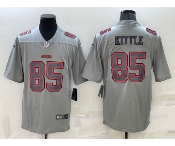 Men's San Francisco 49ers #85 George Kittle Grey Atmosphere Fashion 2022 Vapor Untouchable Stitched Limited Jersey