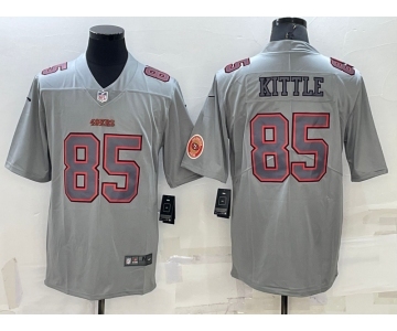 Men's San Francisco 49ers #85 George Kittle LOGO Grey Atmosphere Fashion 2022 Vapor Untouchable Stitched Limited Jersey