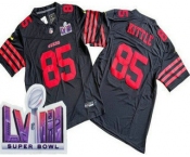 Men's San Francisco 49ers #85 George Kittle Limited Black FUSE LVIII Super Bowl Vapor Jersey