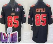 Men's San Francisco 49ers #85 George Kittle Limited Black Fashion LVIII Super Bowl Vapor Jersey