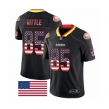 Men's San Francisco 49ers #85 George Kittle Limited Black Rush USA Flag Football Jersey