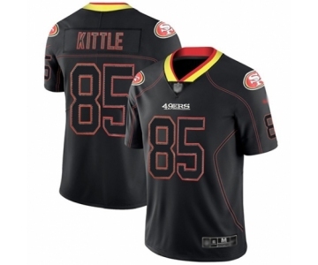 Men's San Francisco 49ers #85 George Kittle Limited Lights Out Black Rush Football Jersey