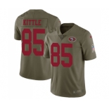 Men's San Francisco 49ers #85 George Kittle Limited Olive 2017 Salute to Service Football Jersey