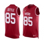 Men's San Francisco 49ers #85 George Kittle Limited Red Player Name & Number Tank Top Football Jersey