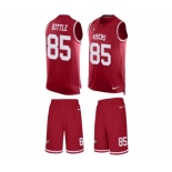 Men's San Francisco 49ers #85 George Kittle Limited Red Tank Top Suit Football Jersey