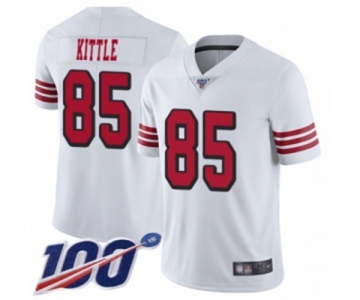 Men's San Francisco 49ers #85 George Kittle Limited White Rush Vapor Untouchable 100th Season Football Jersey