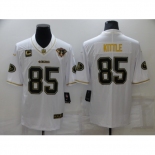 Men's San Francisco 49ers #85 George Kittle Nike White-Gold Limited Throwback Jersey