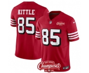 Men's San Francisco 49ers #85 George Kittle Red 2023 F.U.S.E. NFC West Champions Patch Alternate Football Stitched Jersey