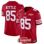 Men's San Francisco 49ers #85 George Kittle Red 2023 F.U.S.E. With 4-star C Ptach And NFC West Champions Patch Football Stitched Jersey