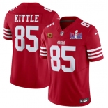 Men's San Francisco 49ers #85 George Kittle Red 2024 F.U.S.E. Super Bowl LVIII Patch And 4-star C Patch Vapor Untouchable Limited Football Stitched Jersey