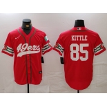 Men's San Francisco 49ers #85 George Kittle Red Mexico Cool Base Stitched Baseball Jersey