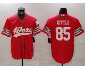 Men's San Francisco 49ers #85 George Kittle Red Mexico Cool Base Stitched Baseball Jersey