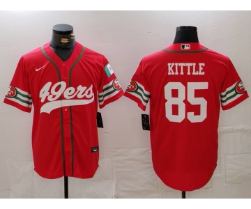 Men's San Francisco 49ers #85 George Kittle Red Mexico Cool Base Stitched Baseball Jersey