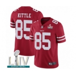 Men's San Francisco 49ers #85 George Kittle Red Team Color Vapor Untouchable Limited Player Super Bowl LIV Bound Football Jersey