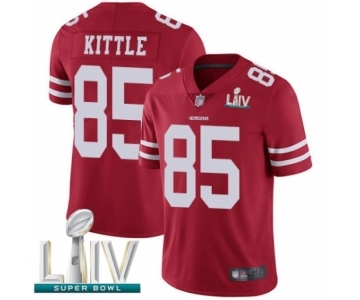 Men's San Francisco 49ers #85 George Kittle Red Team Color Vapor Untouchable Limited Player Super Bowl LIV Bound Football Jersey