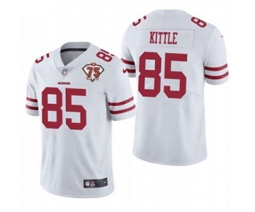 Men's San Francisco 49ers #85 George Kittle White 2021 75th Anniversary Vapor Untouchable Limited Stitched Football Jersey