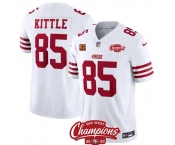 Men's San Francisco 49ers #85 George Kittle White 2023 F.U.S.E. With 4-star C Ptach And NFC West Champions Patch Football Stitched Jersey