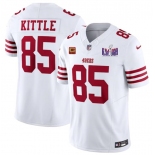 Men's San Francisco 49ers #85 George Kittle White 2024 F.U.S.E. Super Bowl LVIII Patch And 4-star C Patch Vapor Untouchable Limited Football Stitched Jerse