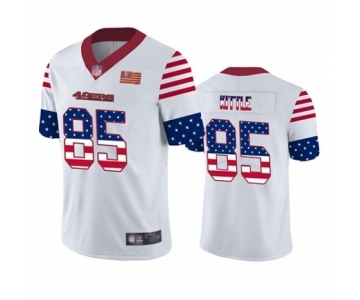 Men's San Francisco 49ers #85 George Kittle White Independence Day Limited Football Jersey