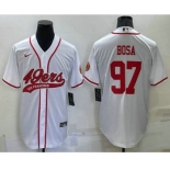 Men's San Francisco 49ers #85 George Kittle White Stitched Cool Base Nike Baseball Jersey