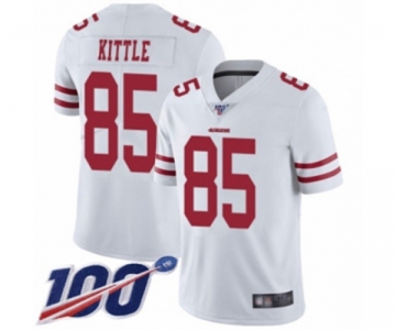 Men's San Francisco 49ers #85 George Kittle White Vapor Untouchable Limited Player 100th Season Football Jersey