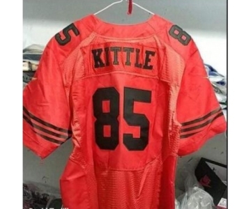 Men's San Francisco 49ers #85 George Kittle red black Jersey