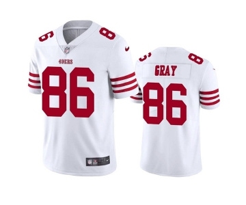 Men's San Francisco 49ers #86 Danny Gray White Stitched Football Jersey