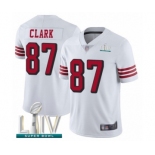 Men's San Francisco 49ers #87 Dwight Clark Limited White Rush Vapor Untouchable Super Bowl LIV Bound Football Jersey