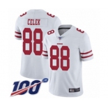 Men's San Francisco 49ers #88 Garrett Celek White Vapor Untouchable Limited Player 100th Season Football Jersey