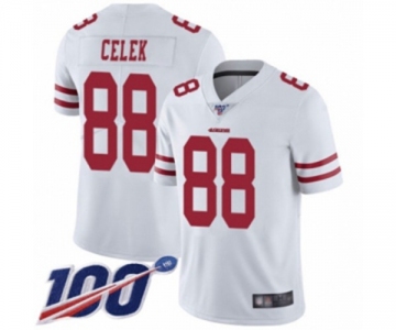 Men's San Francisco 49ers #88 Garrett Celek White Vapor Untouchable Limited Player 100th Season Football Jersey