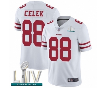 Men's San Francisco 49ers #88 Garrett Celek White Vapor Untouchable Limited Player Super Bowl LIV Bound Football Jersey