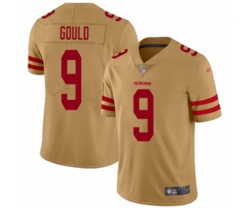 Men's San Francisco 49ers #9 Robbie Gould Limited Gold Inverted Legend Football Jersey