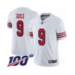 Men's San Francisco 49ers #9 Robbie Gould Limited White Rush Vapor Untouchable 100th Season Football Jersey