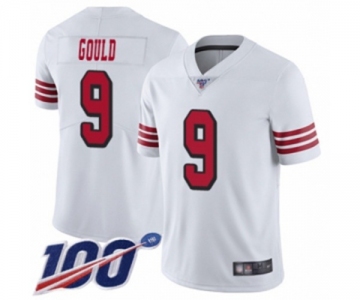 Men's San Francisco 49ers #9 Robbie Gould Limited White Rush Vapor Untouchable 100th Season Football Jersey