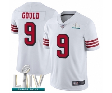 Men's San Francisco 49ers #9 Robbie Gould Limited White Rush Vapor Untouchable Super Bowl LIV Bound Football Jersey