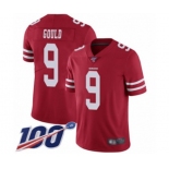 Men's San Francisco 49ers #9 Robbie Gould Red Team Color Vapor Untouchable Limited Player 100th Season Football Jersey