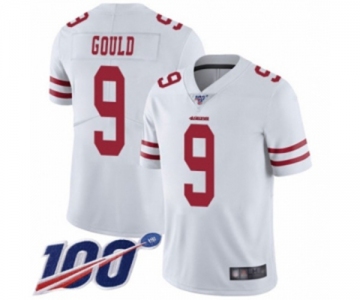 Men's San Francisco 49ers #9 Robbie Gould White Vapor Untouchable Limited Player 100th Season Football Jersey