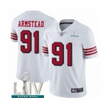 Men's San Francisco 49ers #91 Arik Armstead Limited White Rush Vapor Untouchable Super Bowl LIV Bound Football Jersey