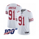 Men's San Francisco 49ers #91 Arik Armstead White Vapor Untouchable Limited Player 100th Season Football Jersey