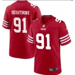 Mens San Francisco 49ers #91 Sam Okuayinonu Red Vapor Untouchable Limited Stitched Football Jersey