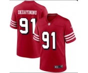 Men's San Francisco 49ers #91 Sam Okuayinonu Red Vapor Untouchable Limited Stitched Football Jerseys