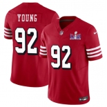 Men's San Francisco 49ers #92 Chase Young New Red 2024 F.U.S.E. Super Bowl LVIII Patch Vapor Untouchable Limited Football Stitched Jersey